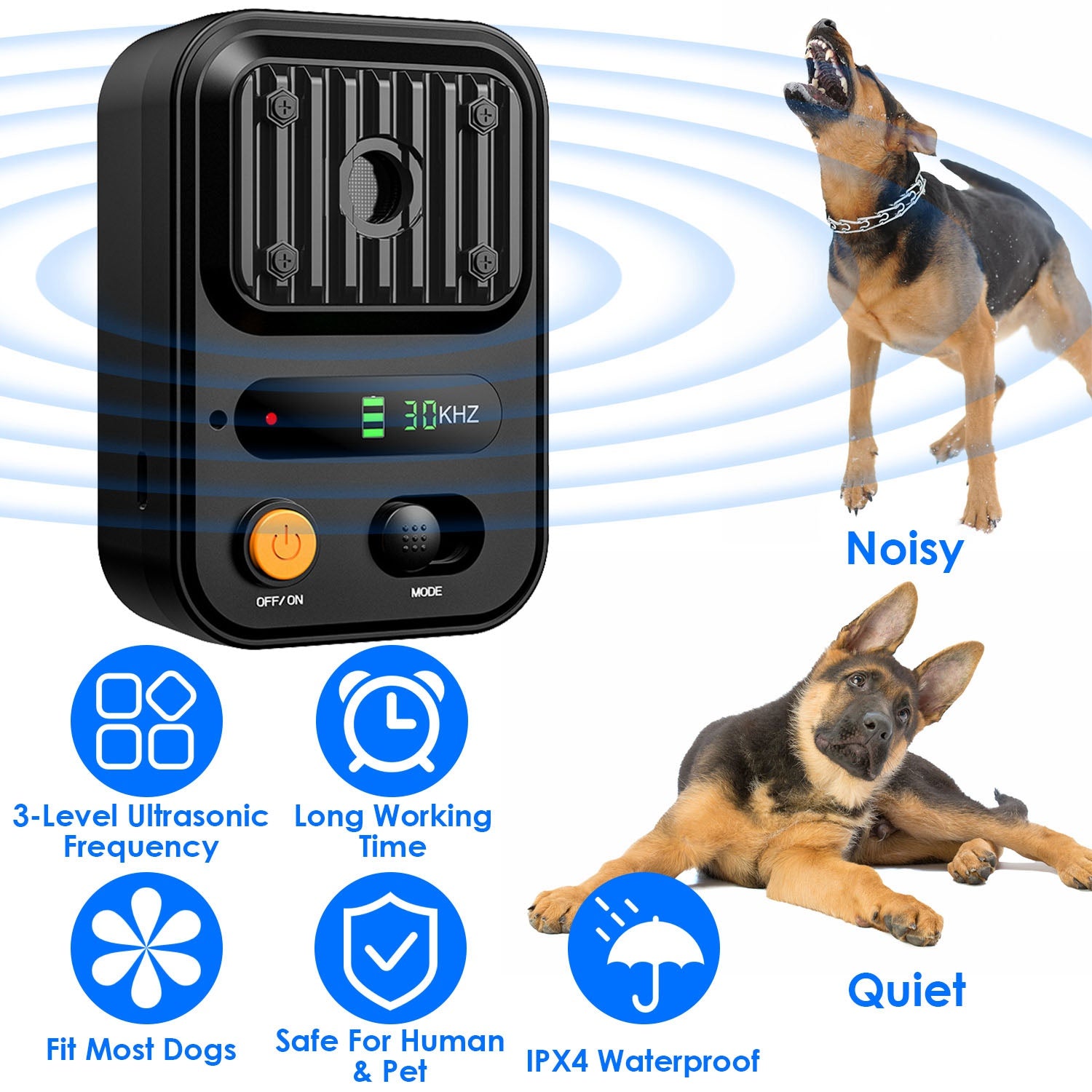 Stop Dog Attacks Fast - Portable Ultrasonic Bark Control