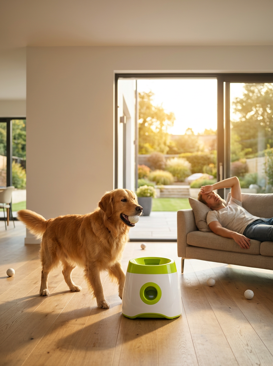 Automatic Dog Ball Launcher with Adjustable Distance — Interactive Fetch Toy